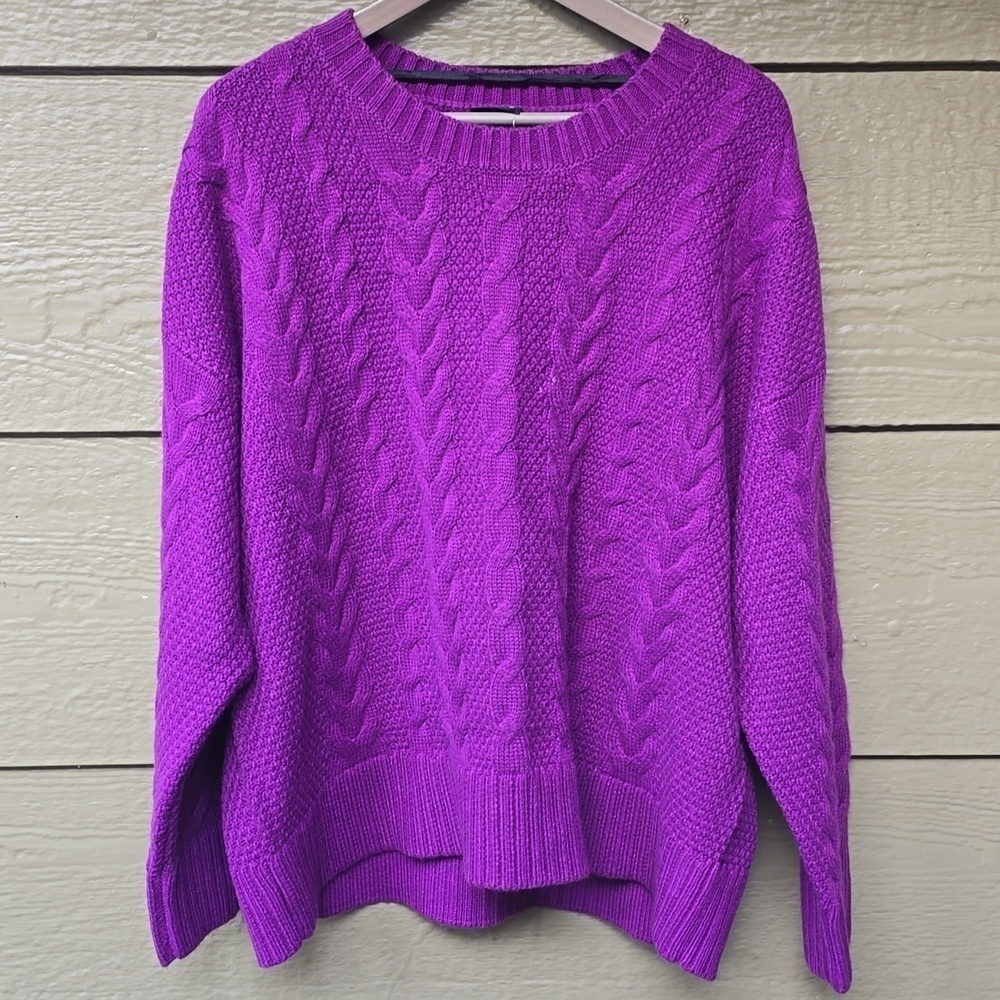 Torrid  Plus Size Cable Crop Pullover Sweater Phlox Purple NWT 2x